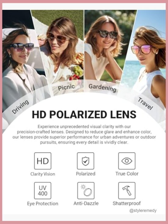 Polarized Fit Over Glasses Sunglasses, Oversized Square Frame, TR90 Material main image 5